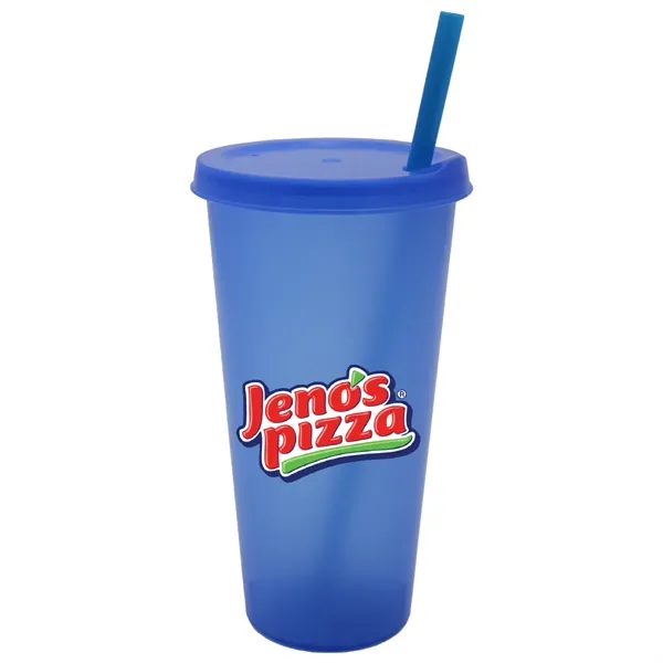 Trans Blue color option for 26 Oz. Tumbler With Lid And Straw, Full Color Digital