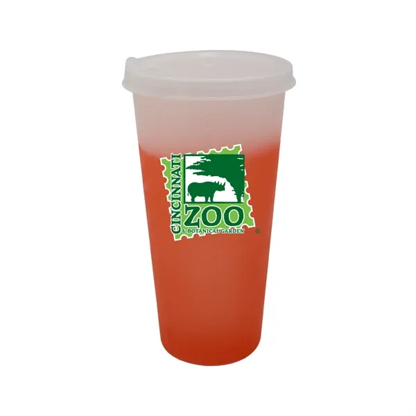 Frosted To Orange color option for Mood™ 26 Oz. Tumbler With Lid, Full Color Digital
