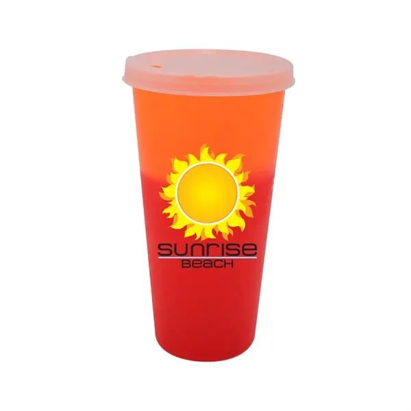 Orange To Tropical Red color option for Mood™ 26 Oz. Tumbler With Lid, Full Color Digital