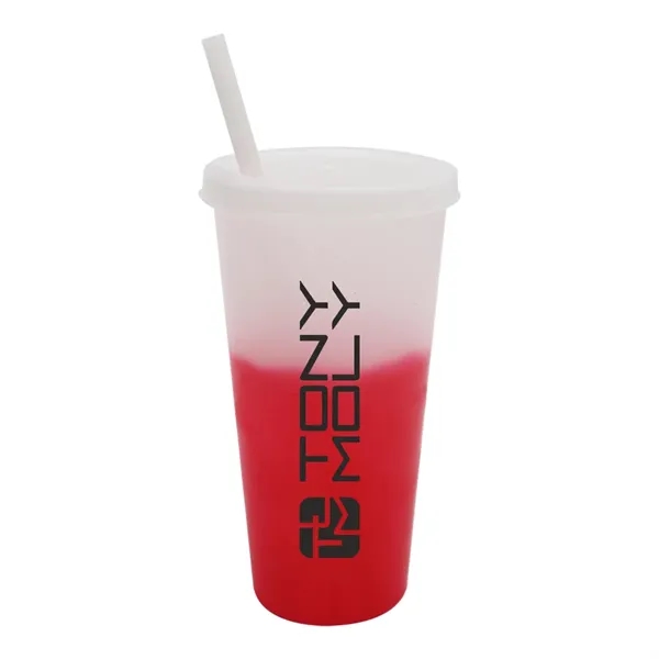 Frosted To Red color option for Mood™ 26 Oz. Tumbler With Lid And Straw