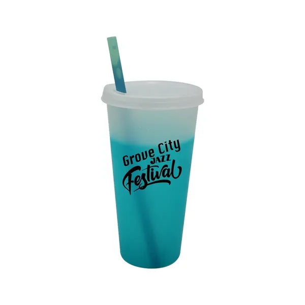Frosted To Turquoise color option for Mood™ 26 Oz. Tumbler With Lid And Straw