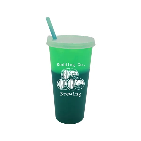 Green To Blue color option for Mood™ 26 Oz. Tumbler With Lid And Straw