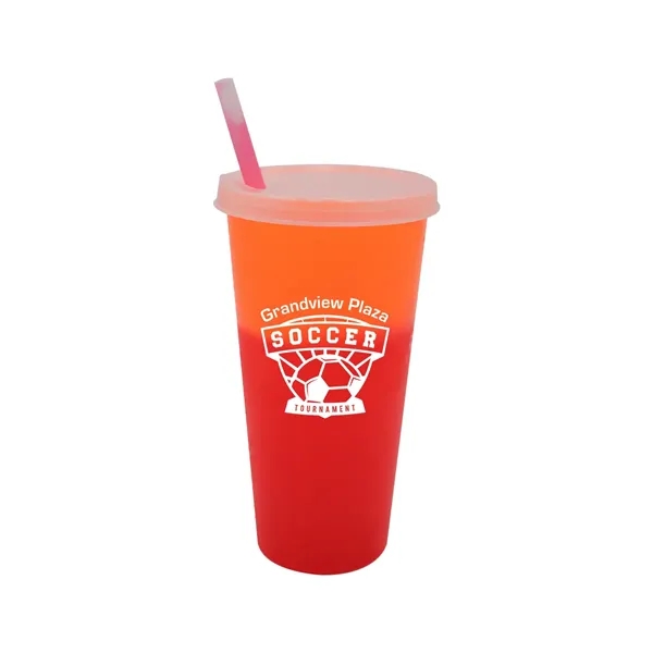 Orange To Tropical Red color option for Mood™ 26 Oz. Tumbler With Lid And Straw