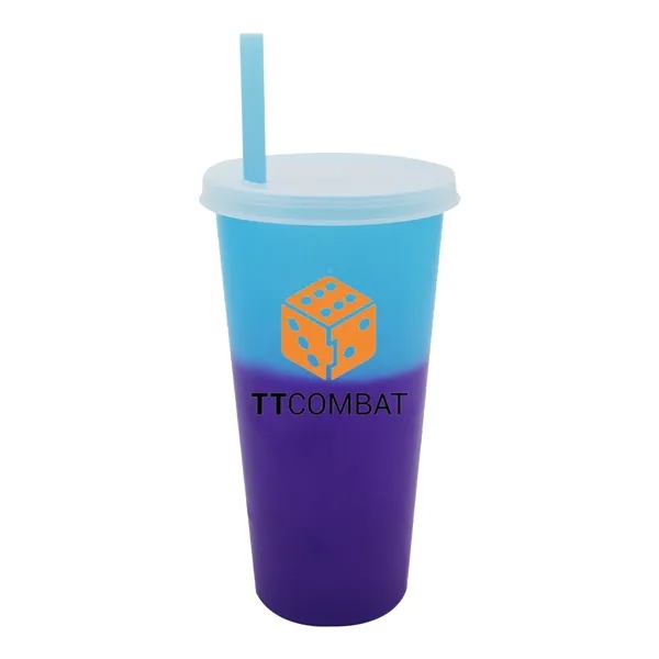 Blue To Purple color option for Mood™ 26 Oz. Tumbler With Lid & Straw, Full Color Digital