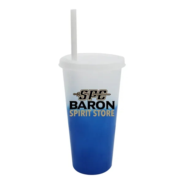 Frosted To Blue color option for Mood™ 26 Oz. Tumbler With Lid & Straw, Full Color Digital