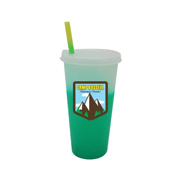 Frosted To Green color option for Mood™ 26 Oz. Tumbler With Lid & Straw, Full Color Digital
