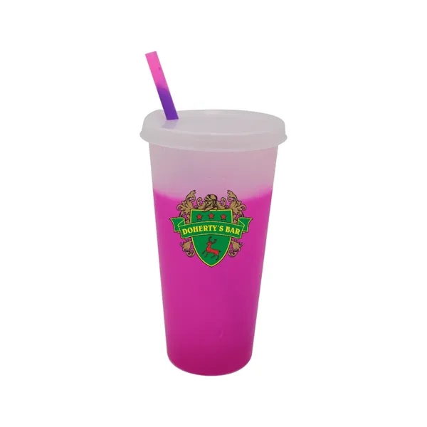 Frosted To Pink color option for Mood™ 26 Oz. Tumbler With Lid & Straw, Full Color Digital
