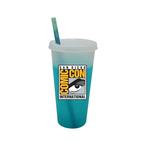 Frosted To Turquoise color option for Mood™ 26 Oz. Tumbler With Lid & Straw, Full Color Digital