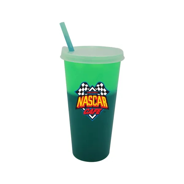 Green To Blue color option for Mood™ 26 Oz. Tumbler With Lid & Straw, Full Color Digital