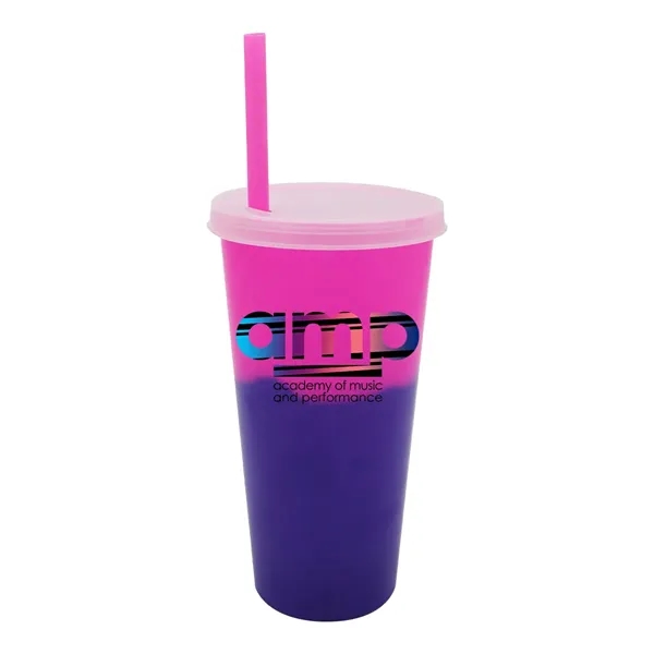 Pink To Purple color option for Mood™ 26 Oz. Tumbler With Lid & Straw, Full Color Digital