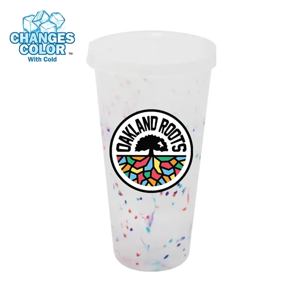 Rainbow color option for Mood™ 26 Oz. Rainbow Confetti Tumbler With Lid