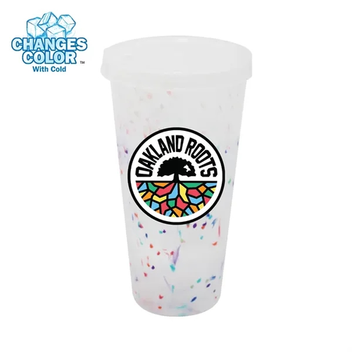 Main photo of Mood™ 26 Oz. Rainbow Confetti Tumbler With Lid, Full Color