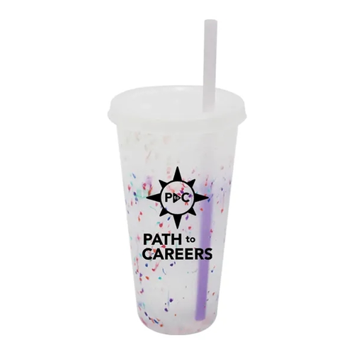 Main photo of Mood™ 26 Oz. Rainbow Confetti Tumbler With Lid And Straw