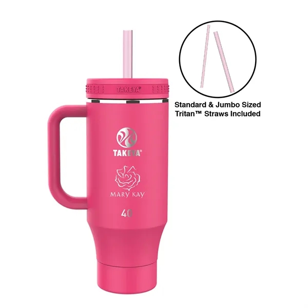 Dragon Fruit color option for Takeya® 40 Oz. Straw Tumbler With Handle