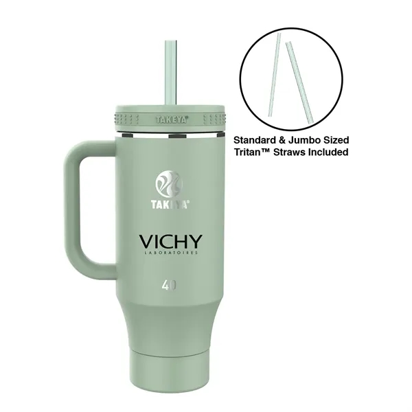 Matcha color option for Takeya® 40 Oz. Straw Tumbler With Handle