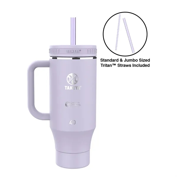 Vivacity Purple color option for Takeya®  40 Oz. Straw Tumbler With Handle, Laser   Standard