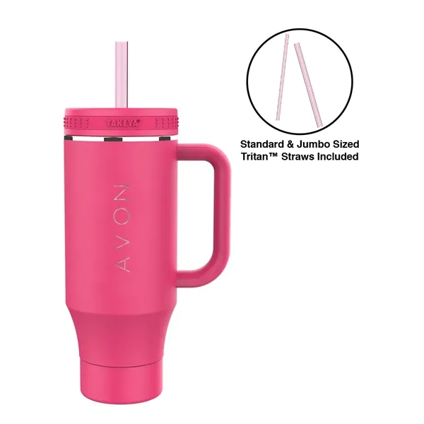 Dragon Fruit color option for Takeya®  40 Oz. Straw Tumbler With Handle, Laser   Premium