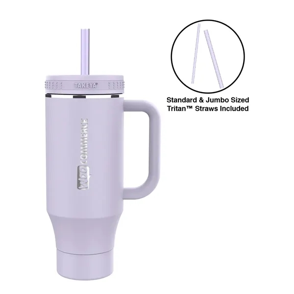 Vivacity Purple color option for Takeya®  40 Oz. Straw Tumbler With Handle, Laser   Premium