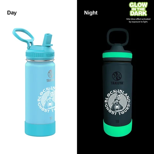 Glow Worm Blue color option for Takeya® 18 Oz. Actives Glow In The Dark Bottle