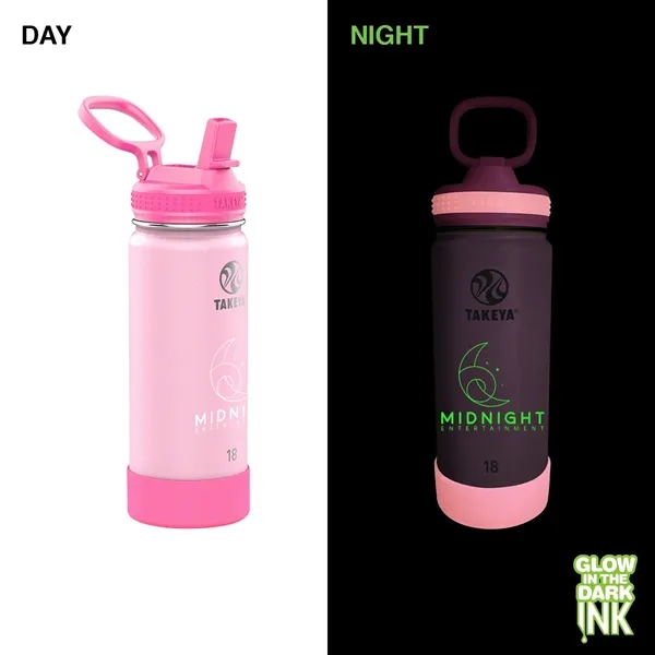 Summer Glow Pink color option for Takeya® 18 Oz. Actives Glow In The Dark Bottle