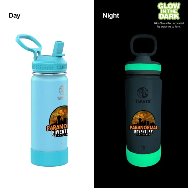 Glow Worm Blue color option for Takeya® 18 Oz. Actives Glow In The Dark Bottle, Full Color