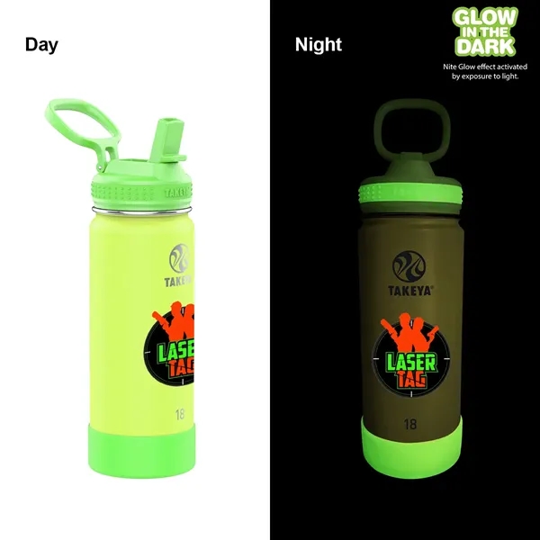 Lightning Green color option for Takeya® 18 Oz. Actives Glow In The Dark Bottle, Full Color