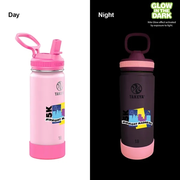 Summer Glow Pink color option for Takeya® 18 Oz. Actives Glow In The Dark Bottle, Full Color