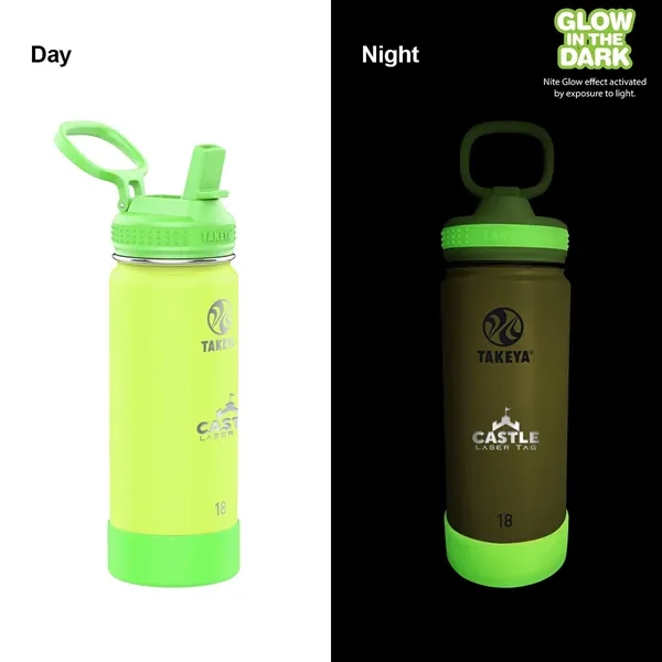 Lightning Green color option for Takeya® 18 Oz. Actives Glow In The Dark Bottle, Laser   Sta