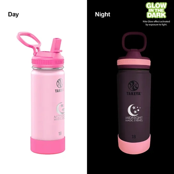 Summer Glow Pink color option for Takeya® 18 Oz. Actives Glow In The Dark Bottle, Laser   Sta