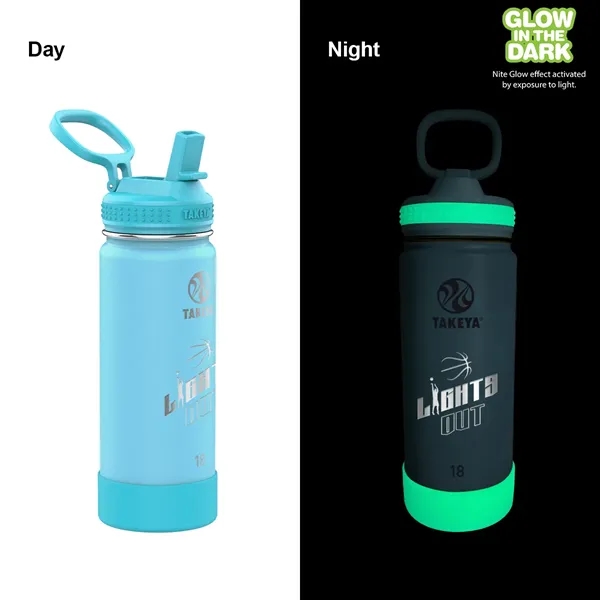 Glow Worm Blue color option for Takeya® 18 Oz. Actives Glow In The Dark Bottle, Laser   Pre