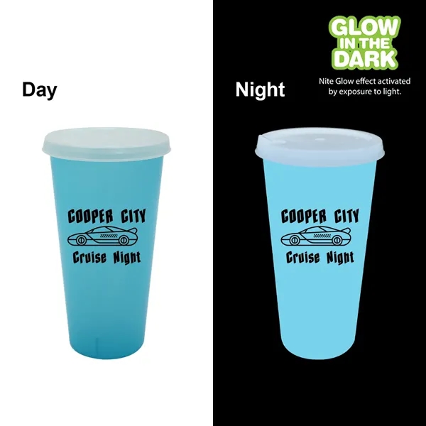Light Blue color option for Nite Glow 26 Oz. Tumbler With Lid