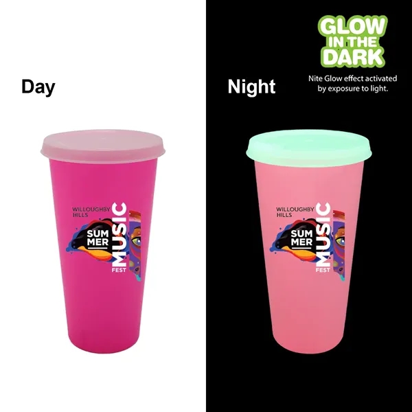 Pink color option for Nite Glow 26 Oz. Tumbler With Lid, Full Color Digital