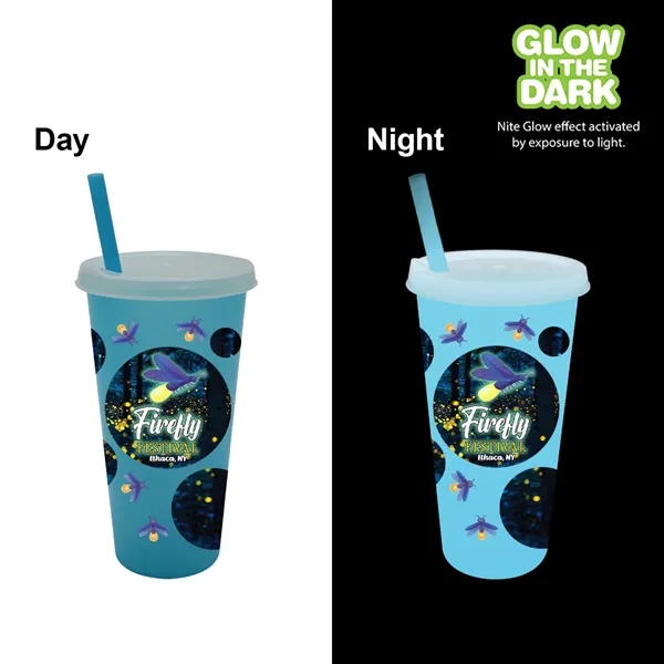Light Blue color option for Nite Glow 26 Oz. Tumbler With Lid & Straw, Full Color Digita