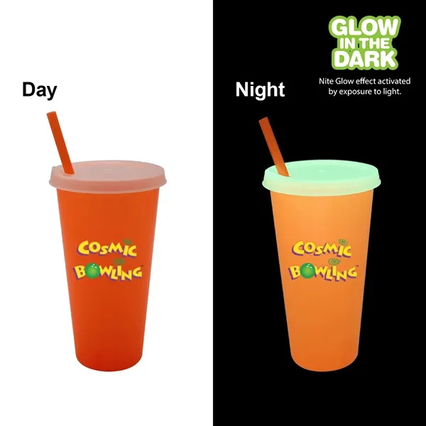 Orange color option for Nite Glow 26 Oz. Tumbler With Lid & Straw, Full Color Digita