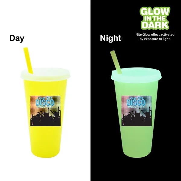 Yellow color option for Nite Glow 26 Oz. Tumbler With Lid & Straw, Full Color Digita