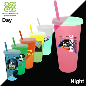 Photo of Nite Glow 26 Oz. Tumbler With Lid & Straw, Full Color Digita