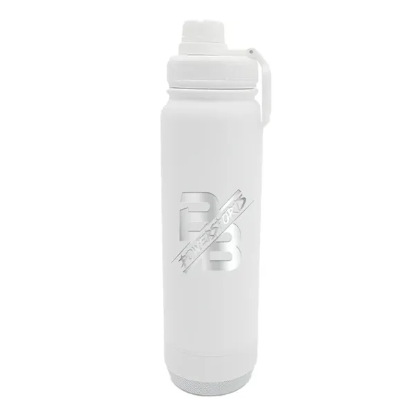 White color option for 24 Oz. Recycled Stainless Speaker Bottle, Laser   Premium