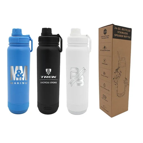 Main photo of 24 Oz. Recycled Stainless Speaker Bottle, Laser   Premium