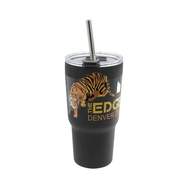 Black color option for Halcyon 20 Oz. Tumbler With Stainless Straw/Flip Top Lid   V
