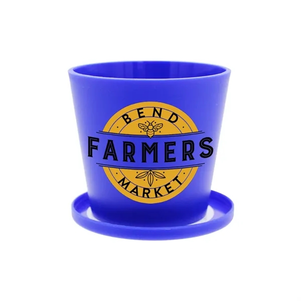 Blue color option for Recycled Promo Pot, Full Color Digital