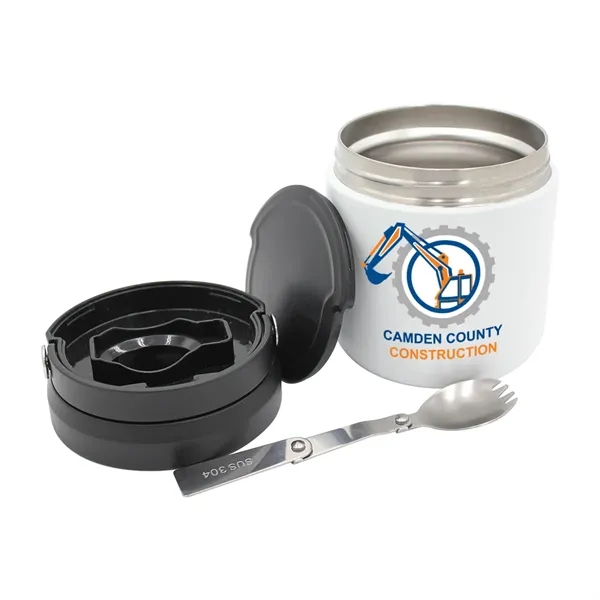 White color option for 20 Oz. Recycled Stainless Food Container, Full Color Digital