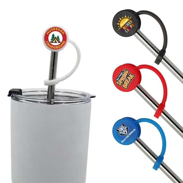 Charcoal color option for Straw Topper, Full Color Digital