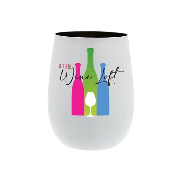 White color option for 12 Oz. Recycled Stainless Wine Glass, Full Color Digital