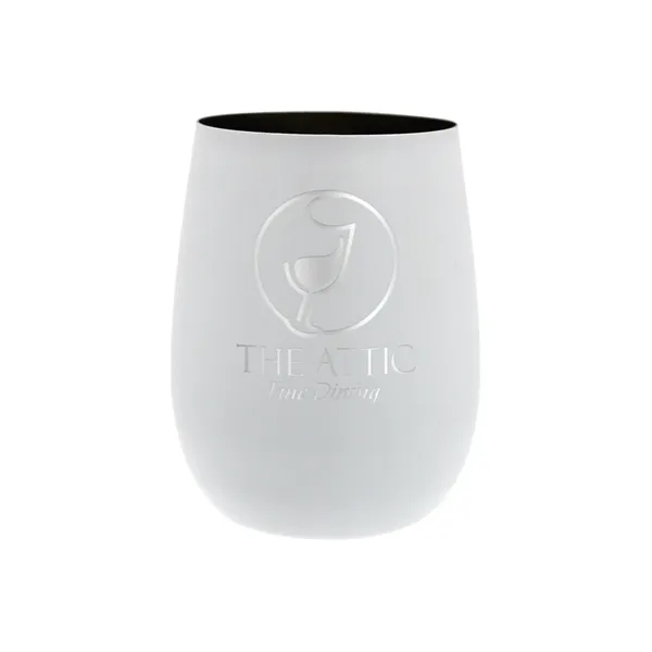 White color option for 12 Oz. Recycled Stainless Wine Glass, Laser, Premium