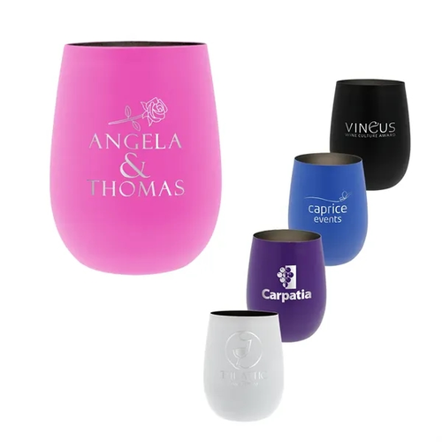 Main photo of 12 Oz. Recycled Stainless Wine Glass, Laser, Premium