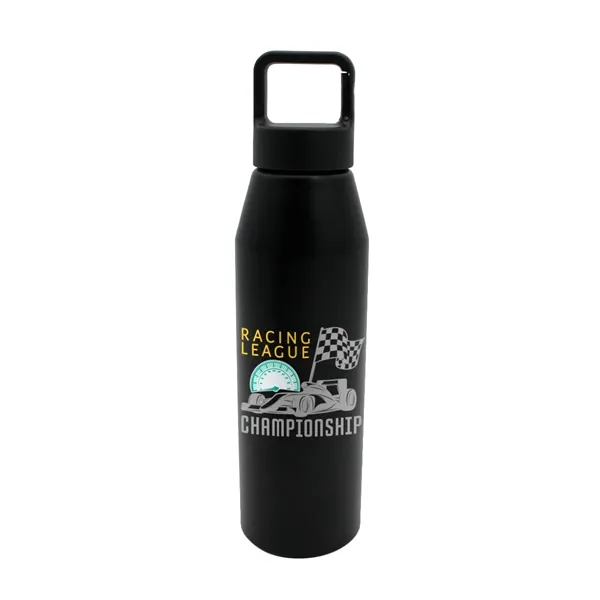 Black color option for 25 Oz. Recycled Aluminum Bottle With Carabiner Lid, Full Col