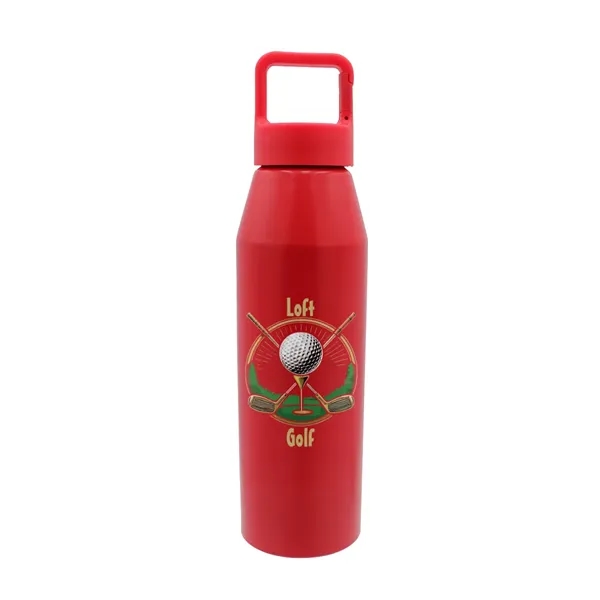 Red color option for 25 Oz. Recycled Aluminum Bottle With Carabiner Lid, Full Col