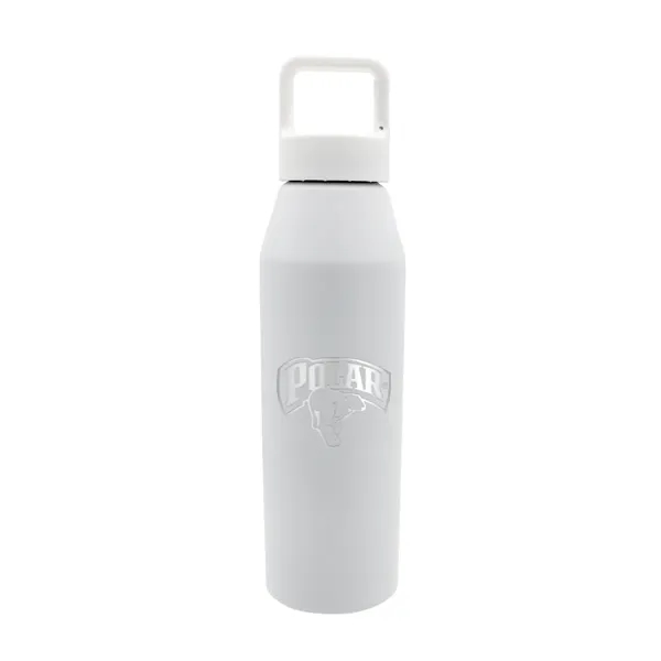 White color option for 25 Oz. Recycled Aluminum Bottle With Carabiner Lid, Laser En