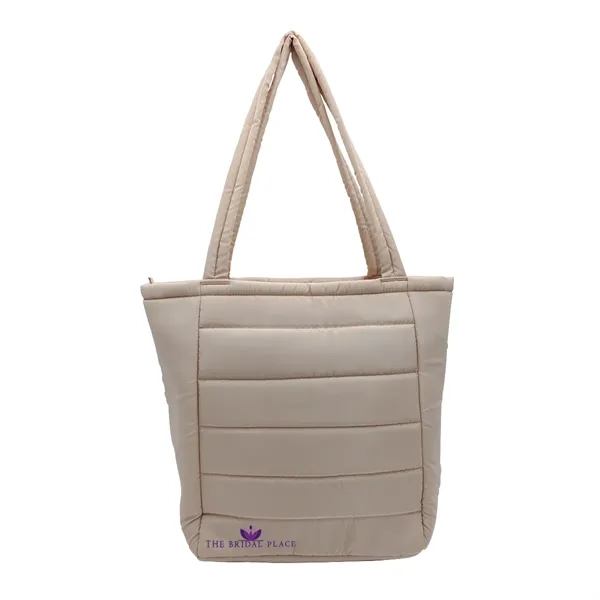 Beige color option for Otaria™ Puffy Recycled Tote Bag, Full Color Digital