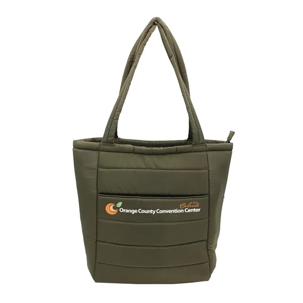 Olive Green color option for Otaria™ Puffy Recycled Tote Bag, Full Color Digital